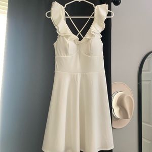 White tank dress with criss cross back